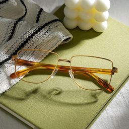 Felicity Gold yellow Geometric Glasses2