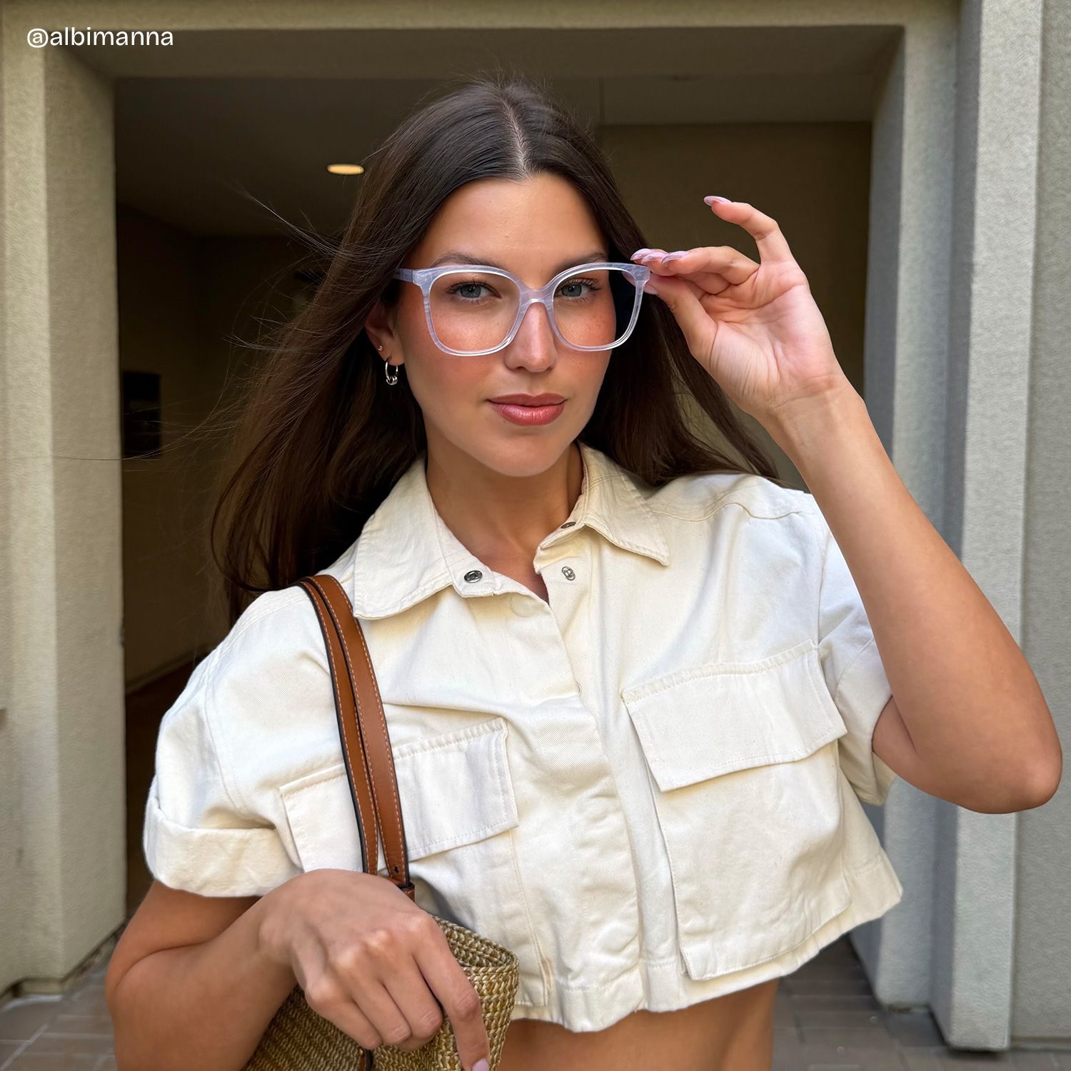 Shop Caroline Clear Square Eyeglass Frame | ZEELOOL7