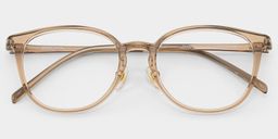 Amanda Beige Round Glasses2