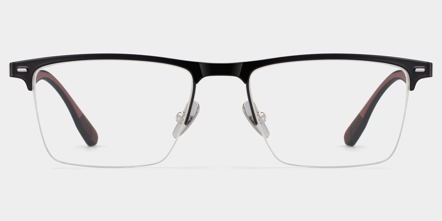 Browline Black Eyeglasses- Brock Titanium Frame Glasses3