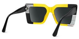 Shamika Yellow Rectangle Sunglasses5