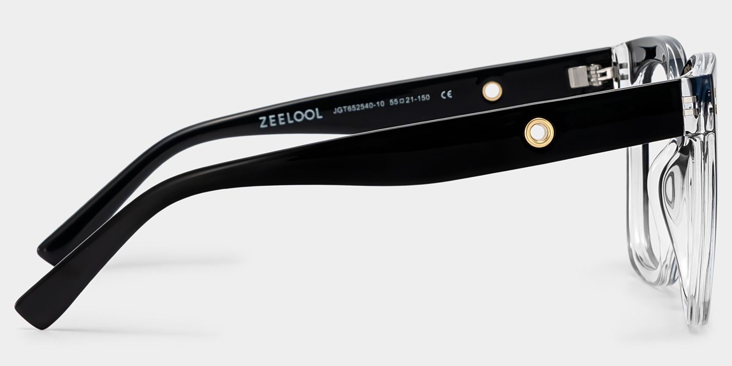Ebony Square Black and Clear Frame Glasses | ZEELOOL4