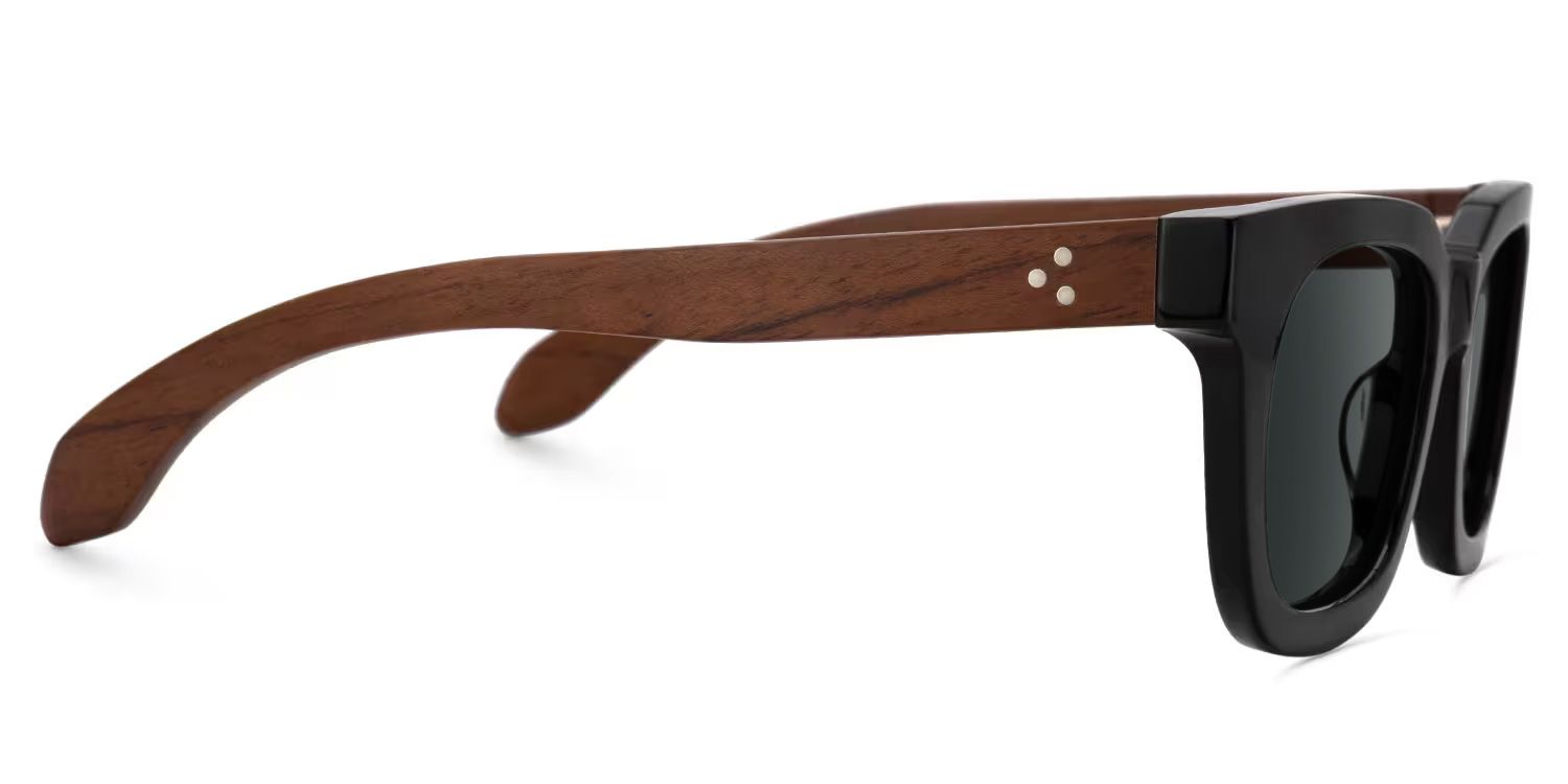 Sam Acetate Black Rectangle Frame Sunglasses | ZEELOOL2