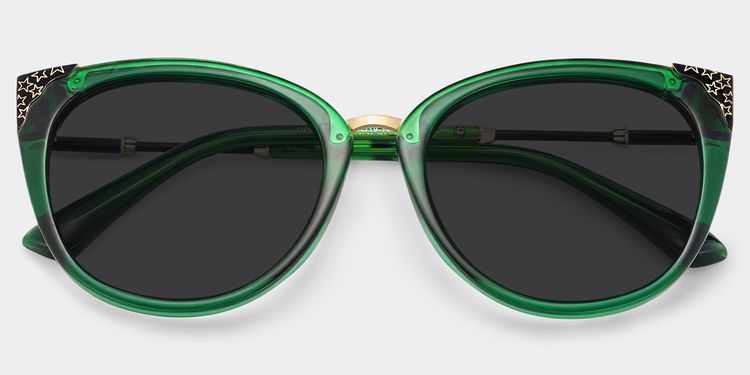 Dalton Dark-Green Cat eye Sunglasses