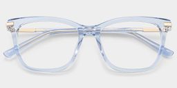 Eliot Clear Blue Rectangle Glasses2