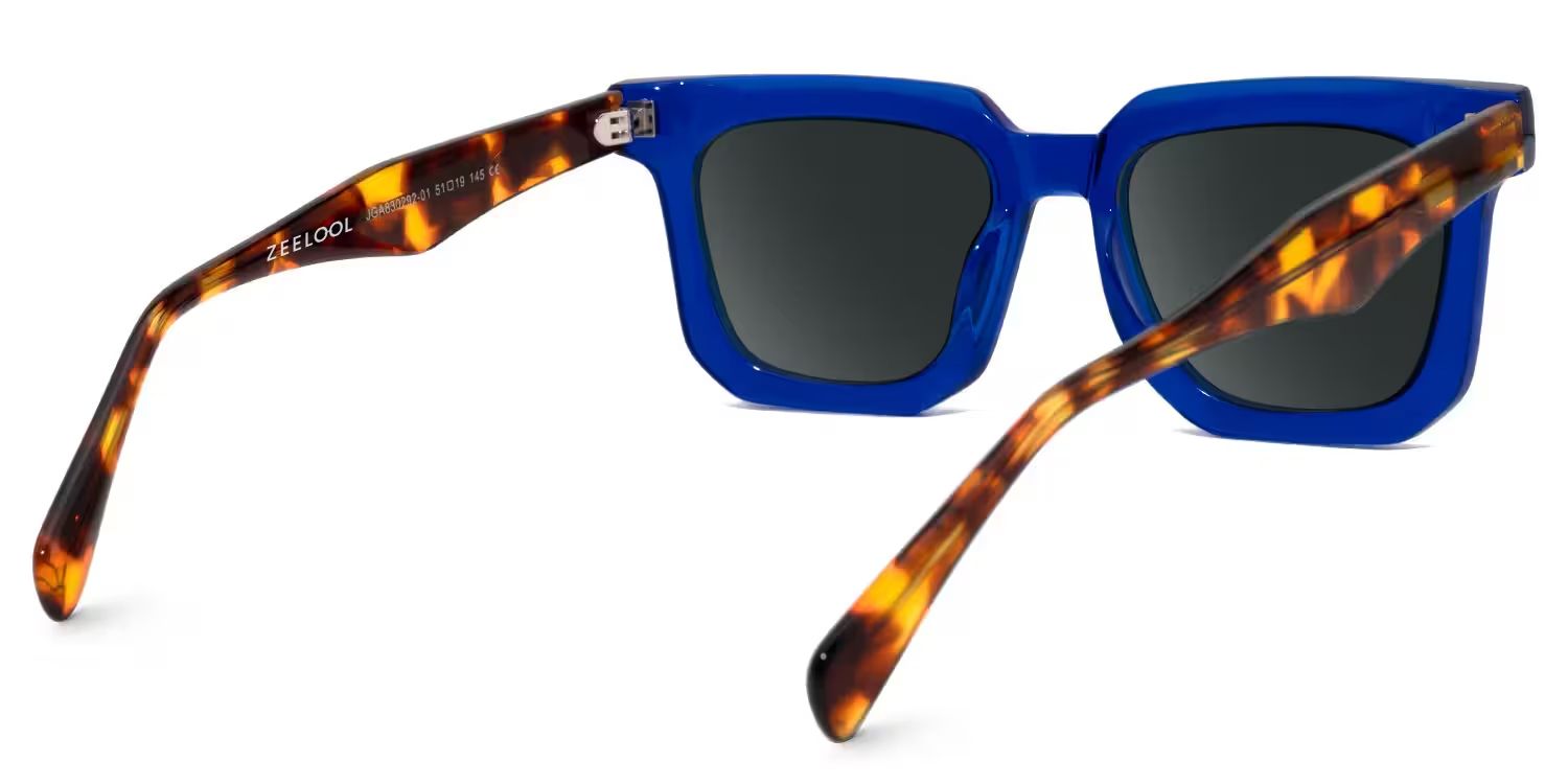 Coville Rectangle Blue Prescription Sunglasses | ZEELOOL3
