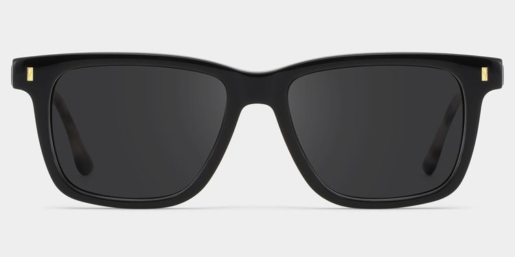 Travis Black Rectangle Sunglasses