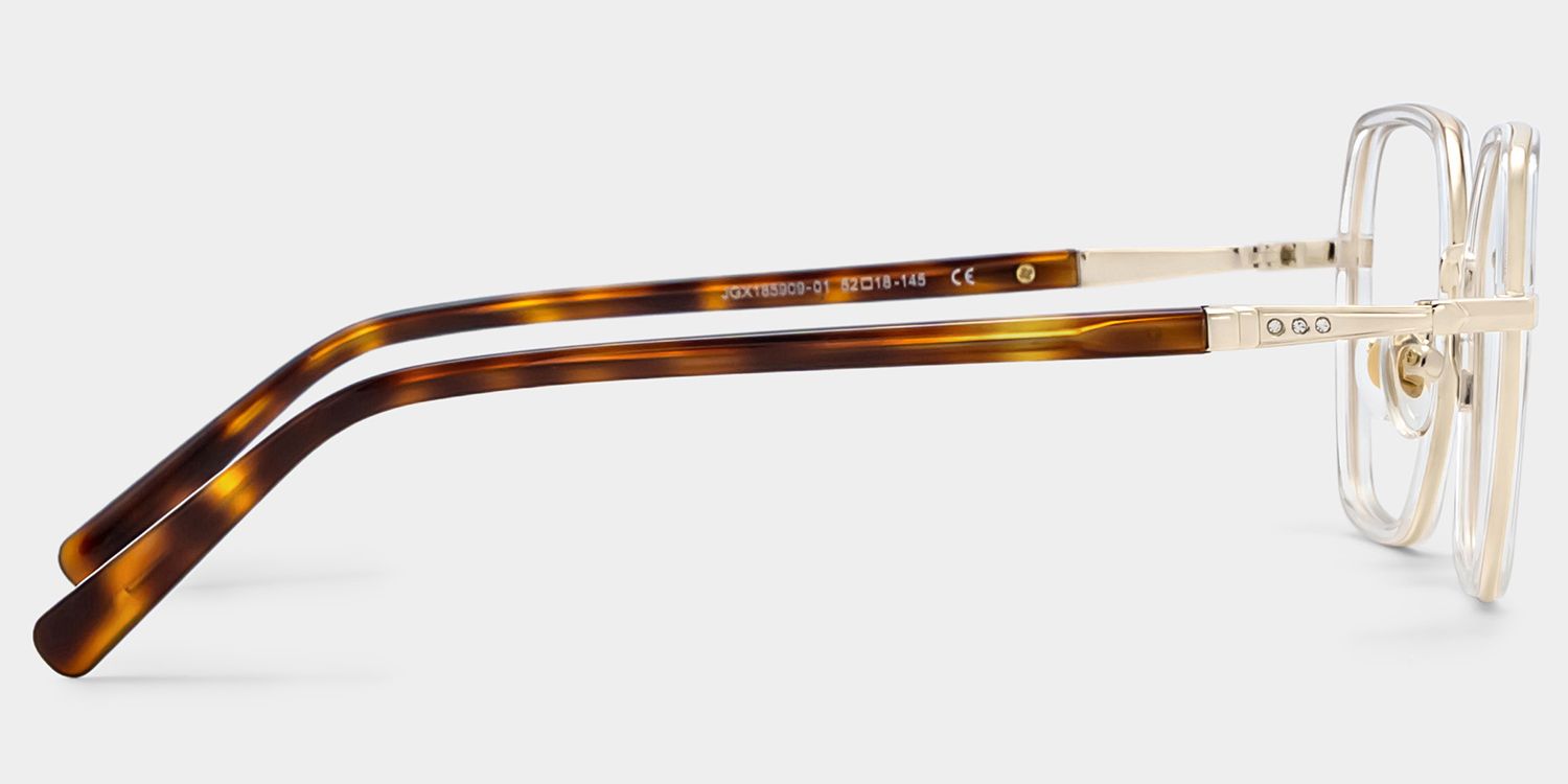 Sophie Clear Geometric Mixed Frame Glasses for Women | ZEELOOL4