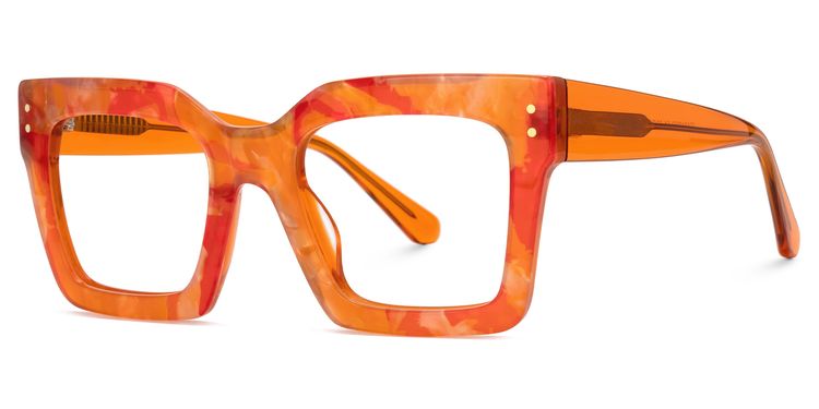 Agaton Orange Square Glasses