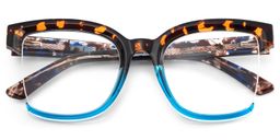 Cadogan Blue Tortoise Square Glasses2