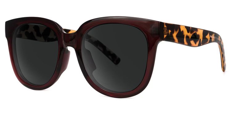 Harrell Dark-Red Square Sunglasses