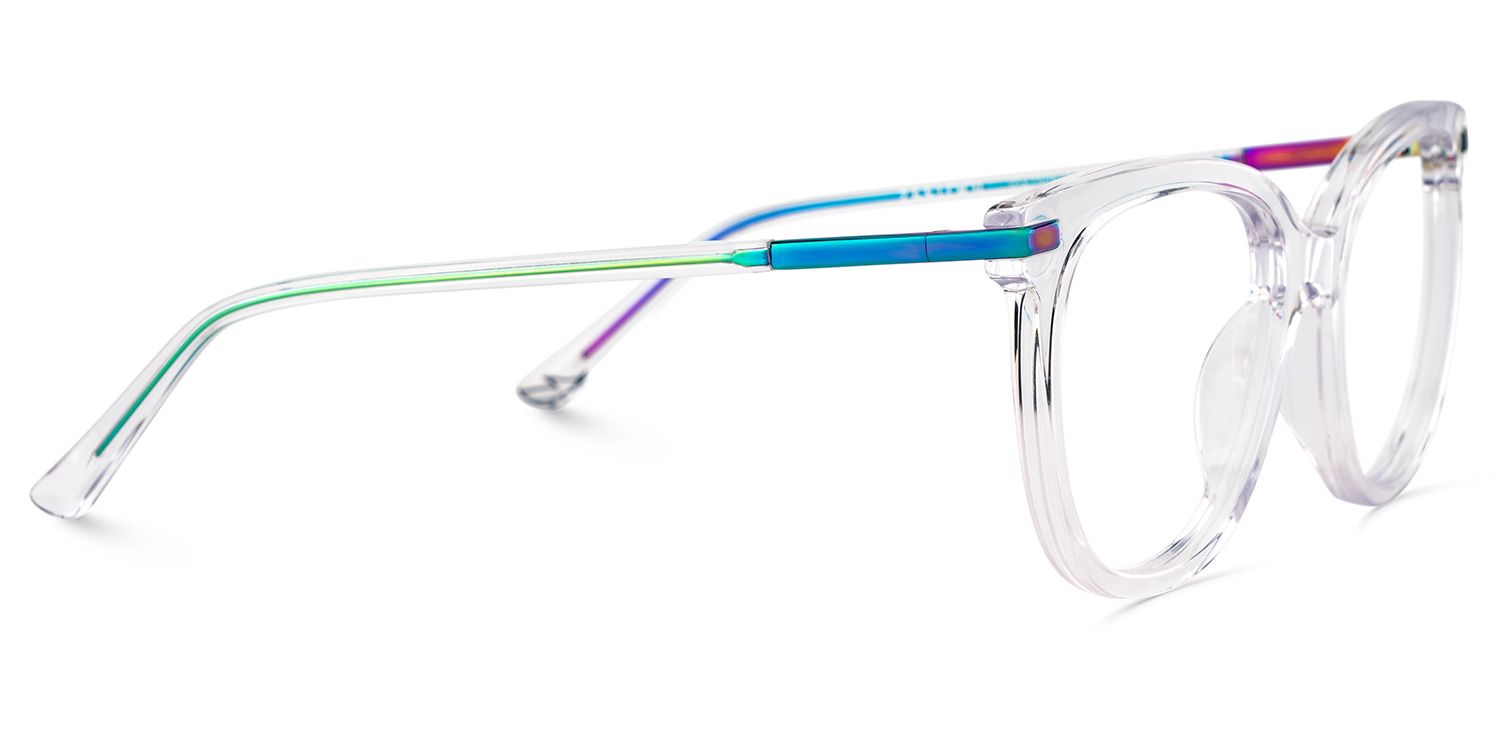 Round Grey Glasses With a Clear Color4