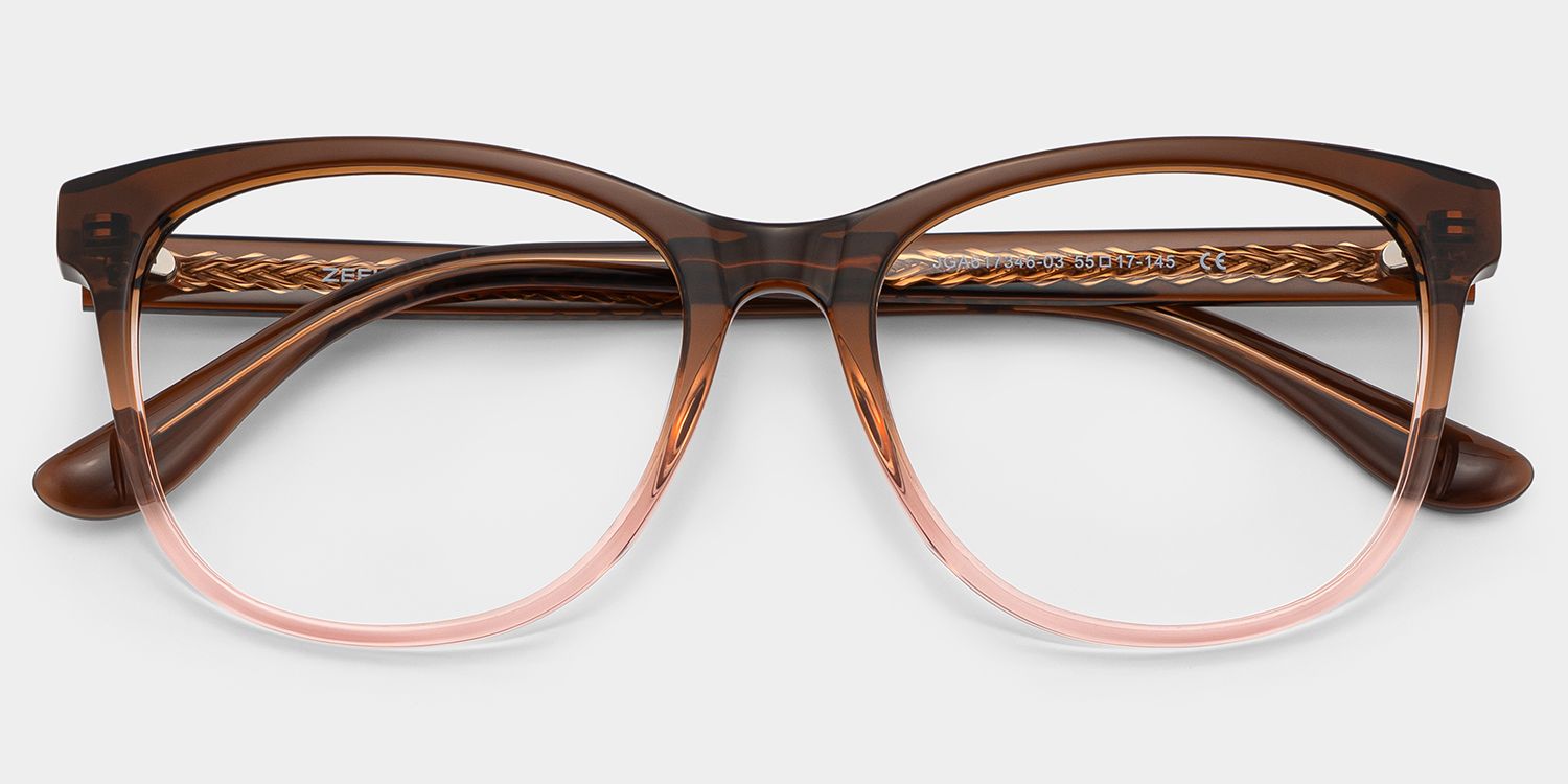 Julia Brown Gradient Rectangle Two-tone Frame Glsses | ZEELOOL2
