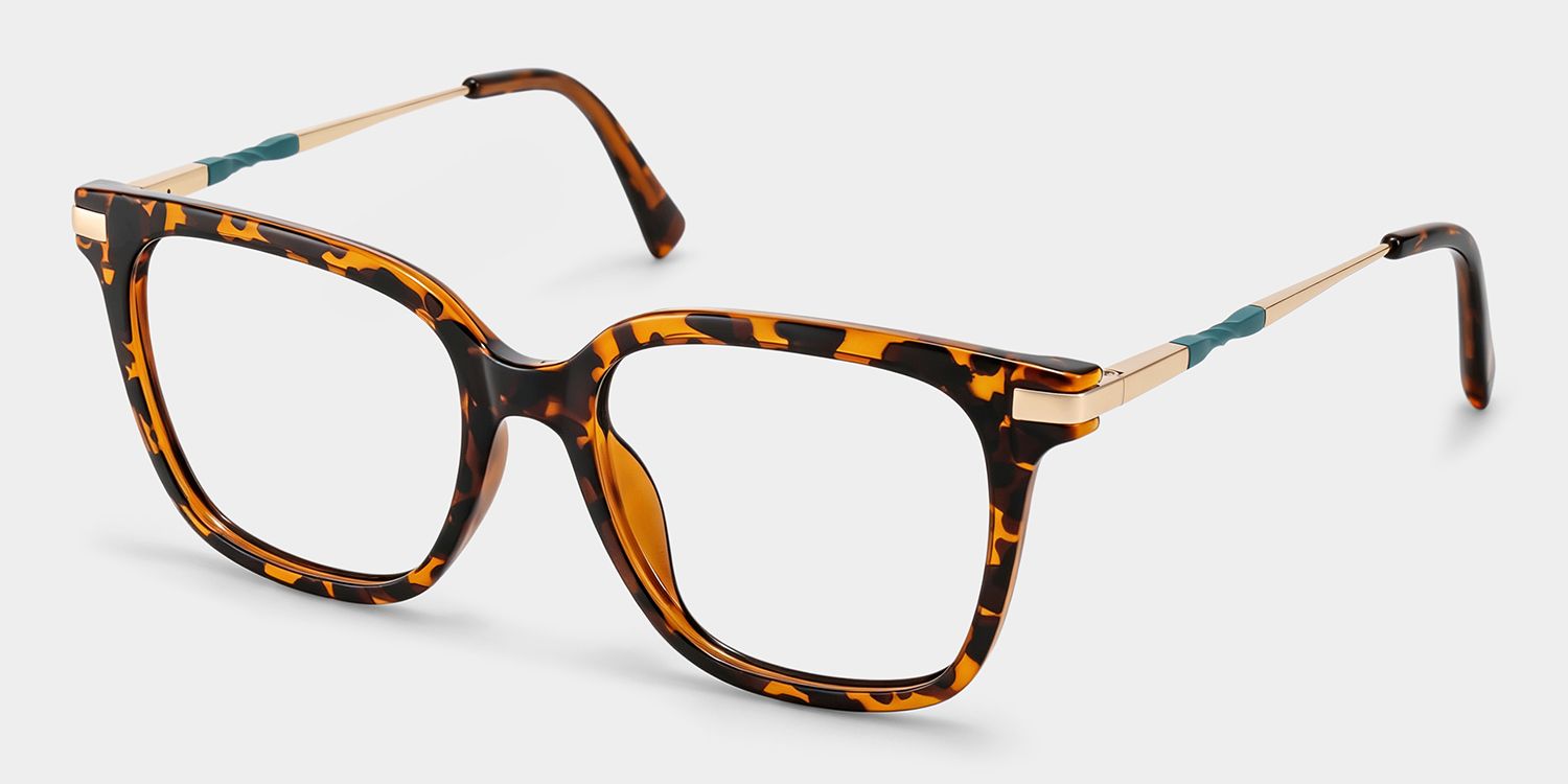 Jacqui Square Tortoise Frame Glasses | ZEELOOL2