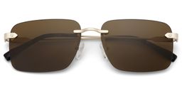 Rey Gold Rectangle Sunglasses1