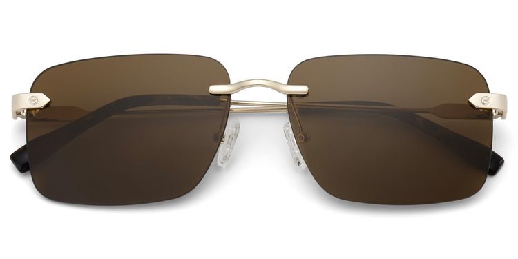 Rey Gold Rectangle Sunglasses