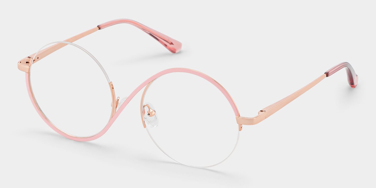 Flozif Round Pink Frame Glasses for Women | ZEELOOL2
