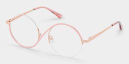 Flozif Pink Round Glasses2