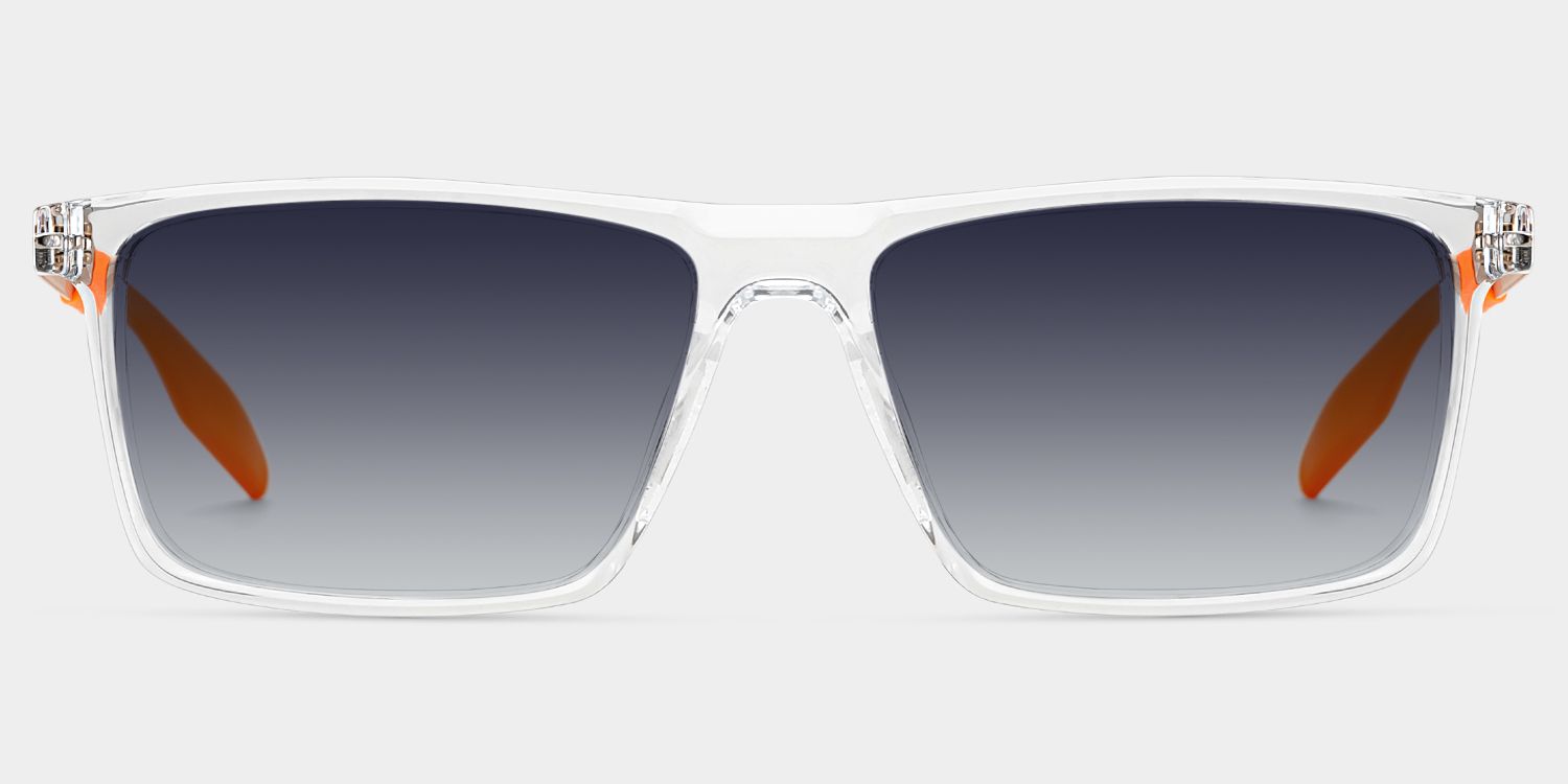 Active Rectangle Clear Orange Frame Sunglasses Online Sale | ZEELOOL0