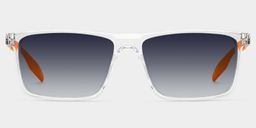 Active Clear Orange Rectangle Sunglasses0