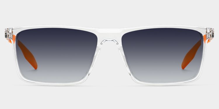 Active Clear Orange Rectangle Sunglasses