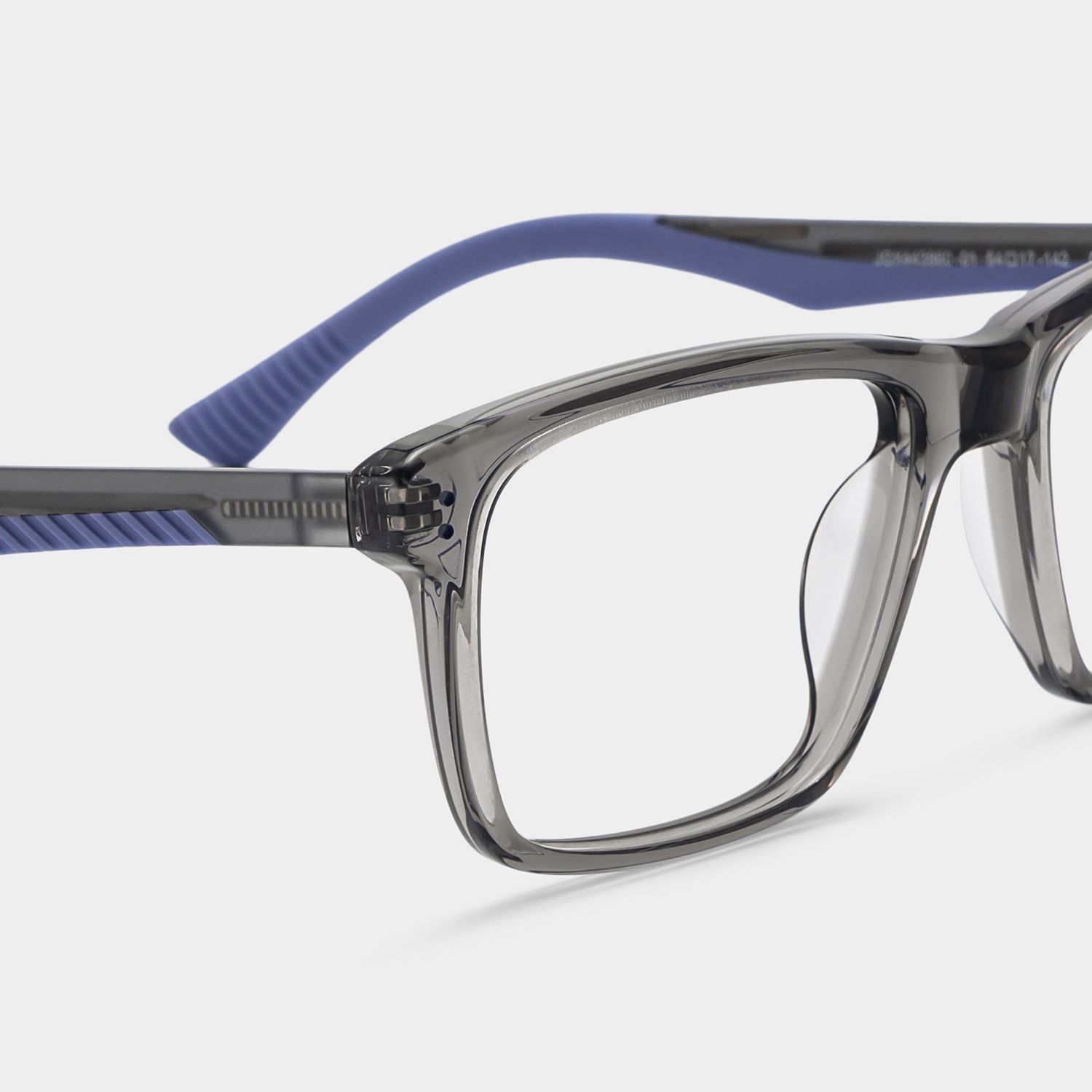 Bastian Gray Rectangle Mixed Frame Glasses for Men | ZEELOOL5