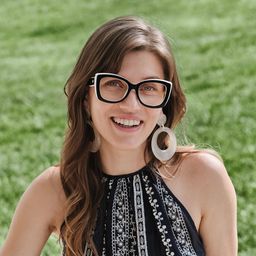 Rosie Black White Butterfly Glasses7
