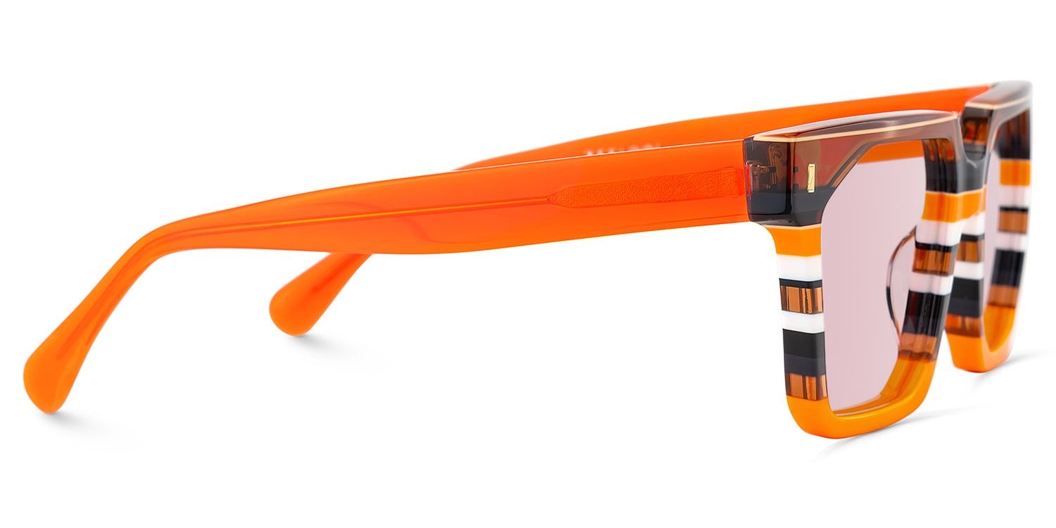 Laguer Orange Rectangle Sunglasses to Frame Your Face | ZEELOOL3