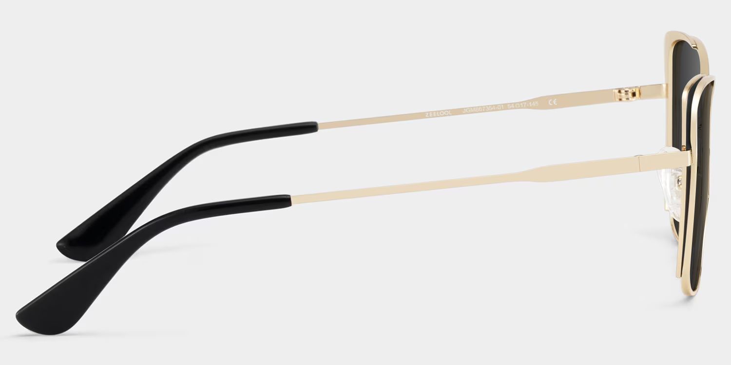 Tessa Cat Eye Style Black Gold Frame Sunglasses | ZEELOOL3