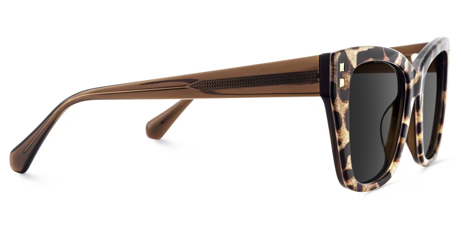 Tessia Square Style Brown Leopard Frame Sunglasses | ZEELOOL3