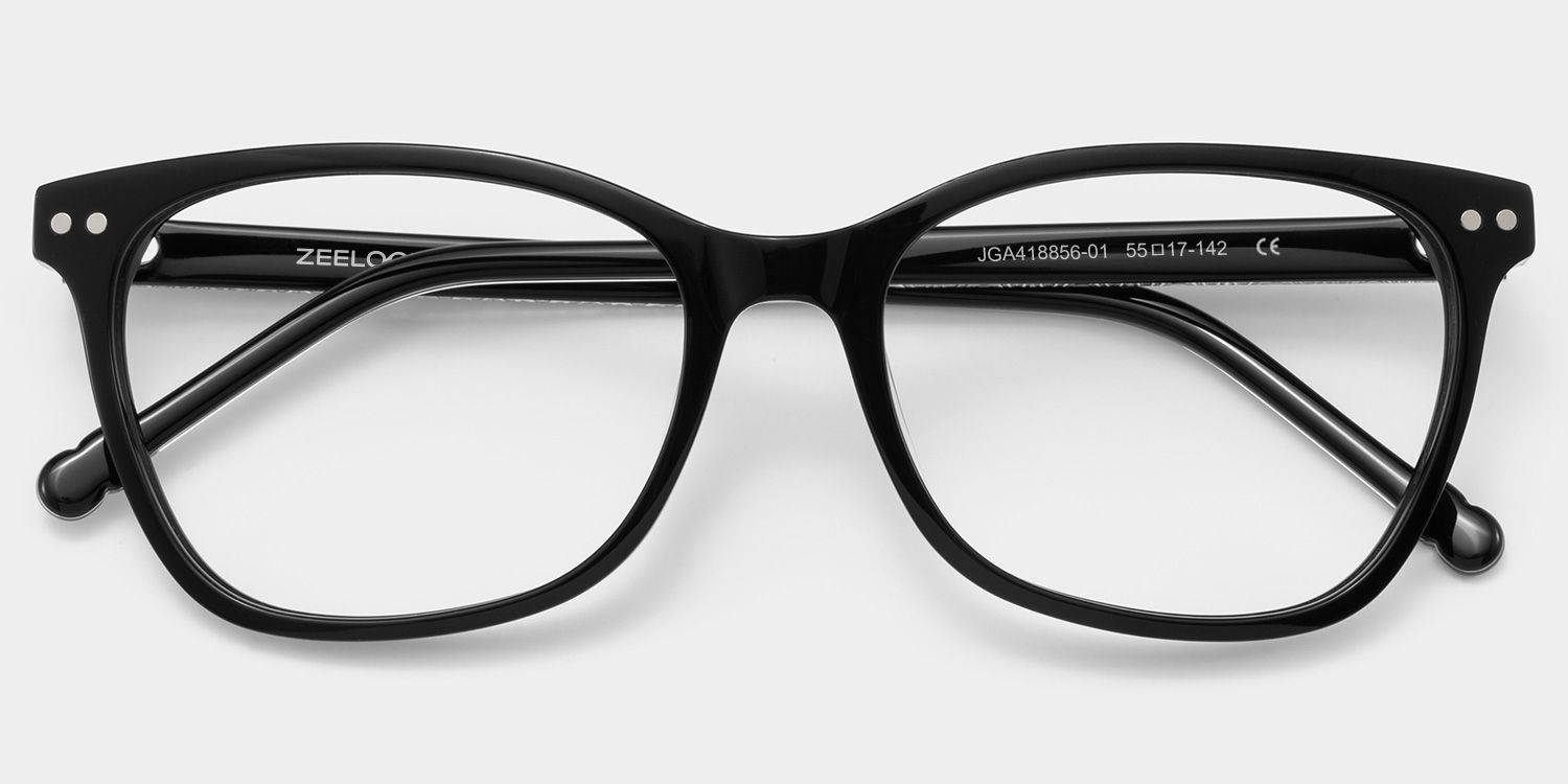 Marigold retro black frame glasses with Rectangle Frame Online | ZEELOOL1