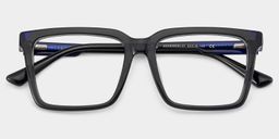 Troy Dark Gray Rectangle Glasses2