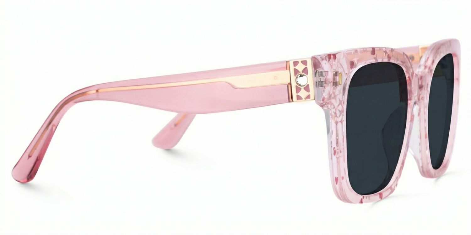 Scicluna Pink Square Polarized Sunglasses for Driving | ZEELOOL3