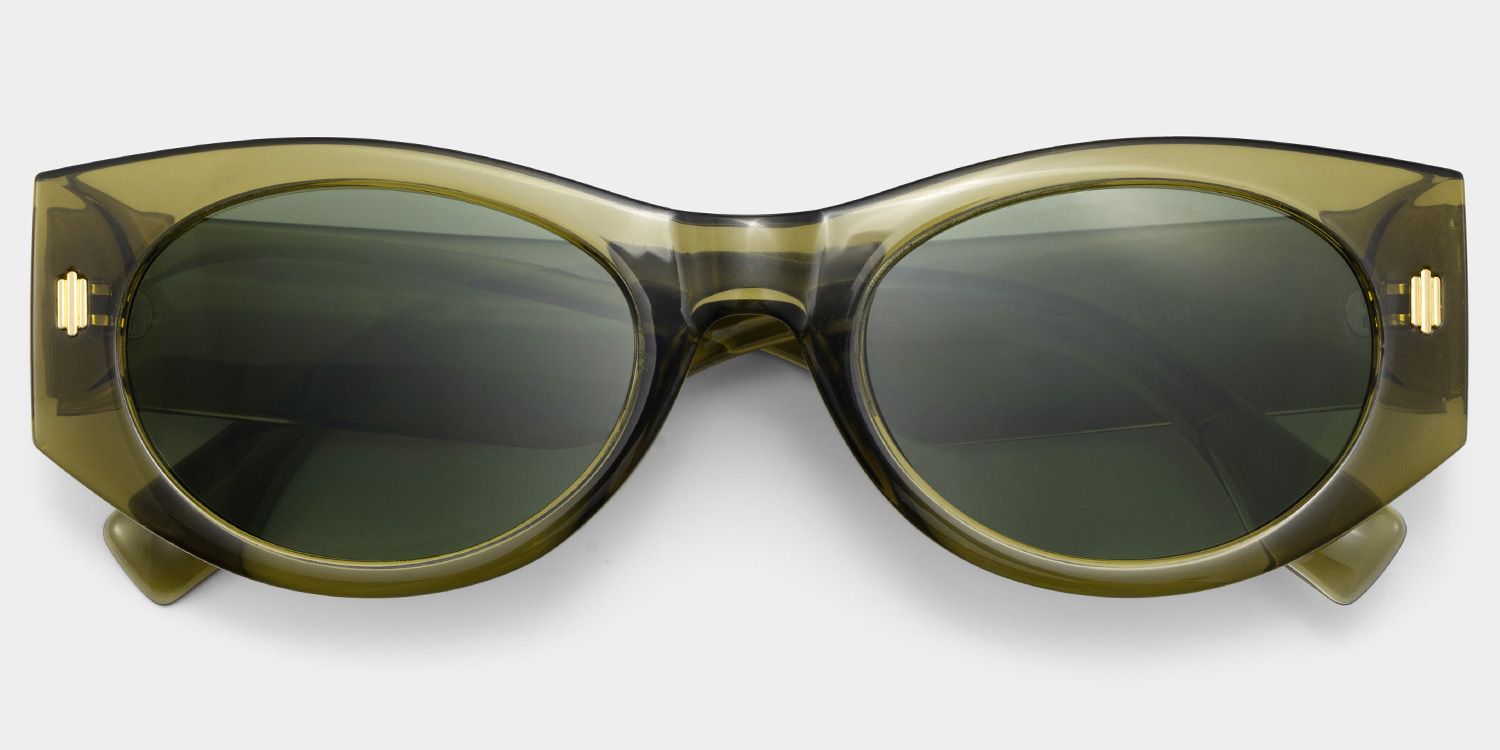 Reina Geometric Green Prescription Sunglasses | ZEELOOL1