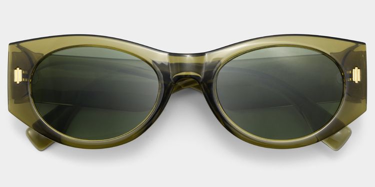 Reina Green Geometric Sunglasses