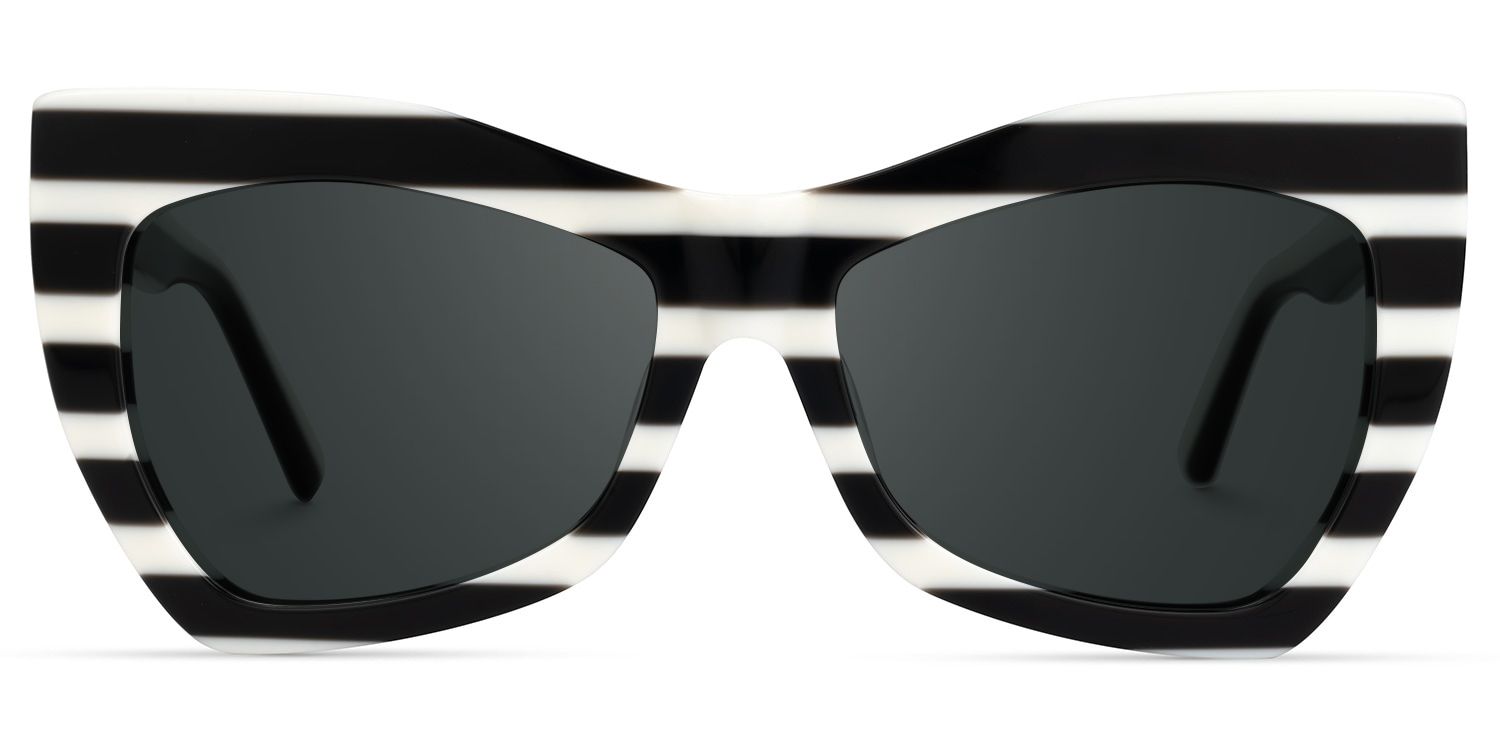 Bernita Geometric Style Black-White Frame Sunglasses | ZEELOOL0