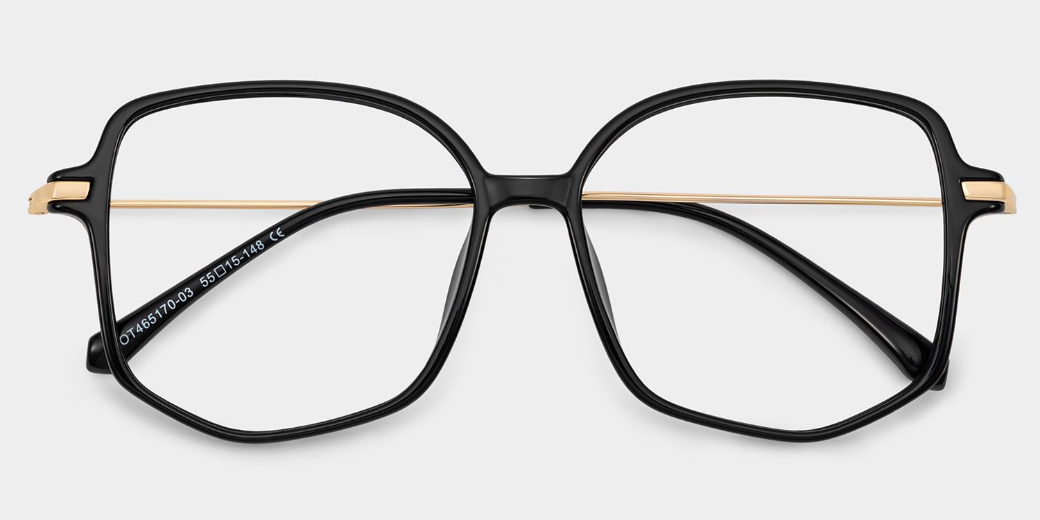Payton Geometric Black Frame Glasses for Women | ZEELOOL1