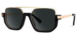 Oromiya Black Gold Aviator Sunglasses1