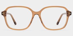 Clementine Clear Brown Square Glasses1