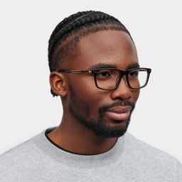 Cozy Dark Gray Rectangle Glasses1