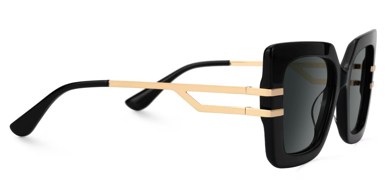 Poutine Square Black Prescription Sunglasses | ZEELOOL2