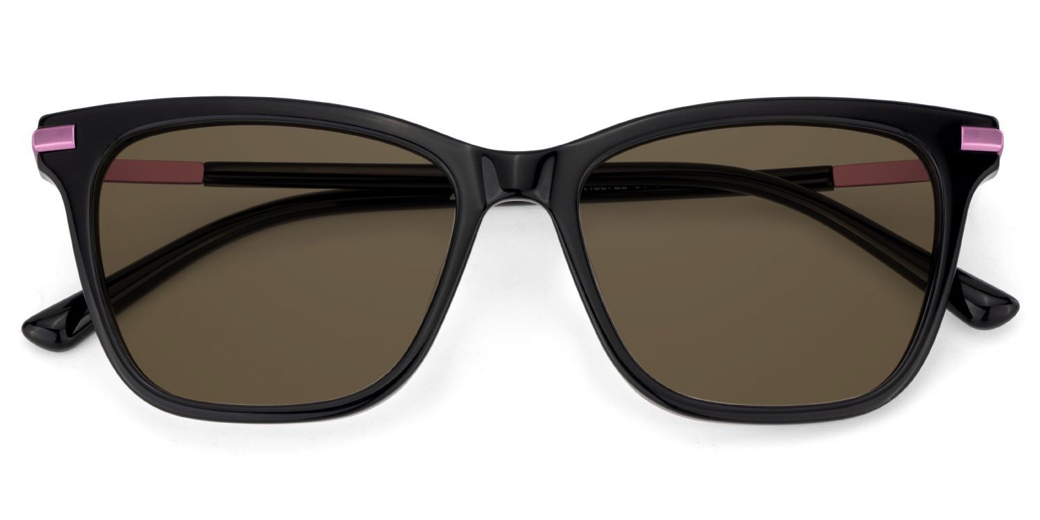 Eliot Rectangle Black Sunglasses for Women & Men | ZEELOOL1