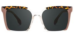 Misty Brown Square Sunglasses0