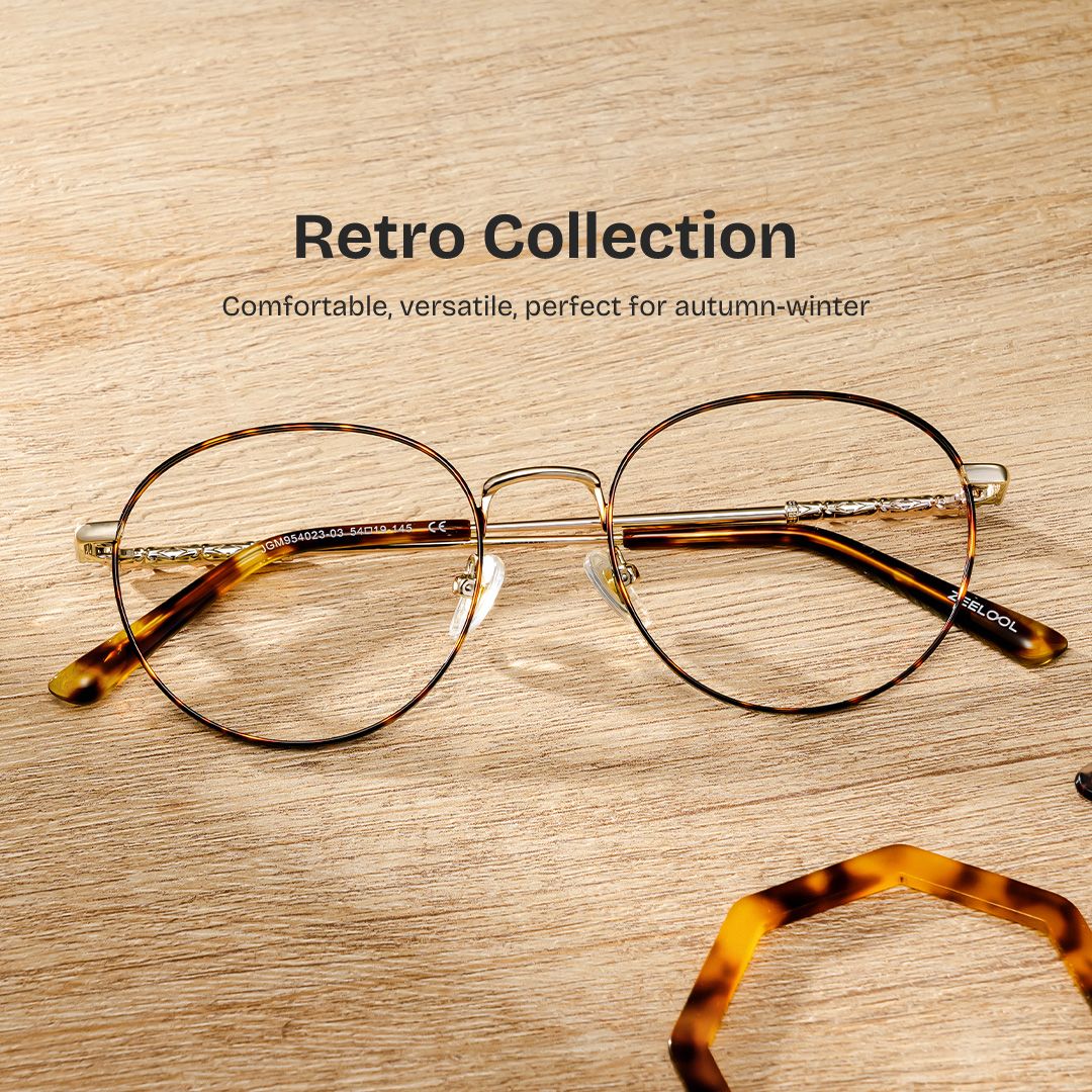 Ian Tortoise Frame Glasses with Round Frame Online | ZEELOOL0