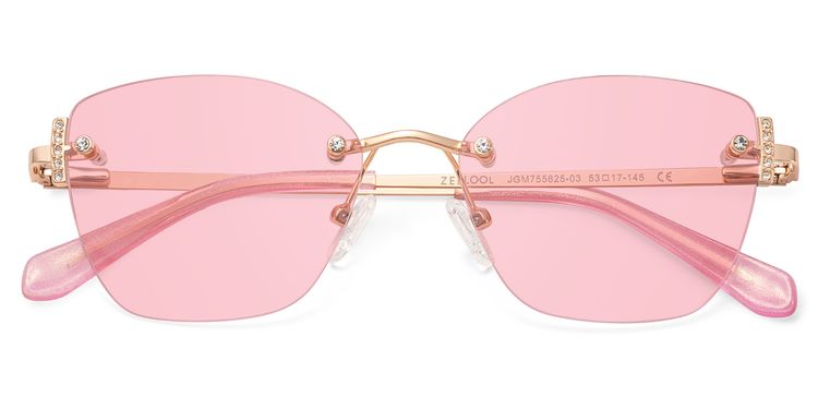 Jaxon Rose Gold Rectangle Sunglasses