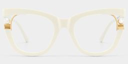 Pearl White Cat eye Glasses1