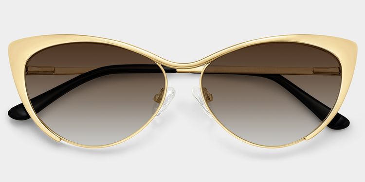 Ellen Gold Cat eye Sunglasses