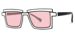 Zephyr White Rectangle Sunglasses1