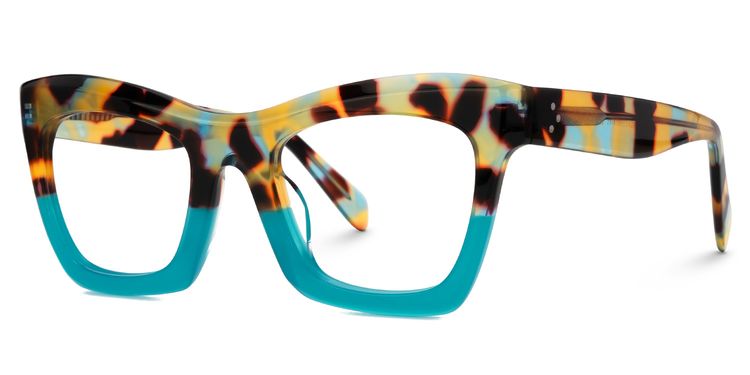 Benitez Peacock-Blue Square Glasses