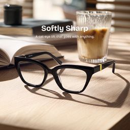 Quincy Black Cat eye Glasses0